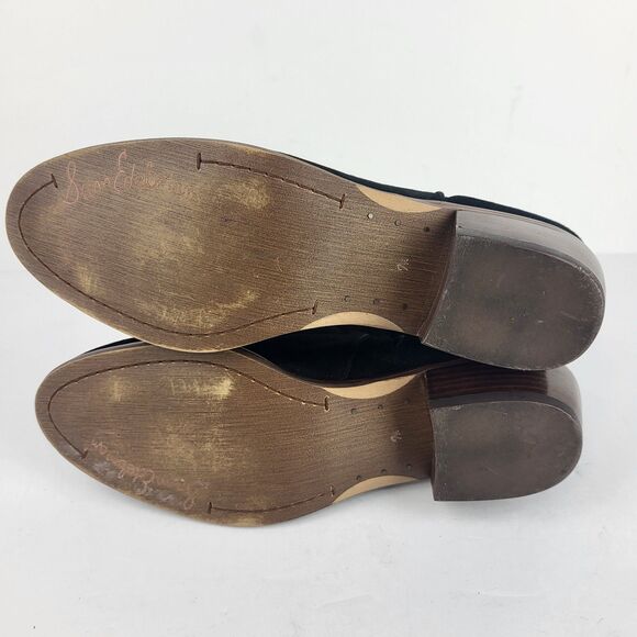 Sam Edelman Petty Black Suede Leather Ankle Booties Size 7.5 M - Picture 11 of 14